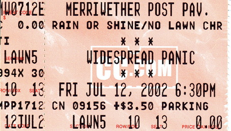 Widespread Panic - 07/12/2002 - Columbia, MD | PanicStream